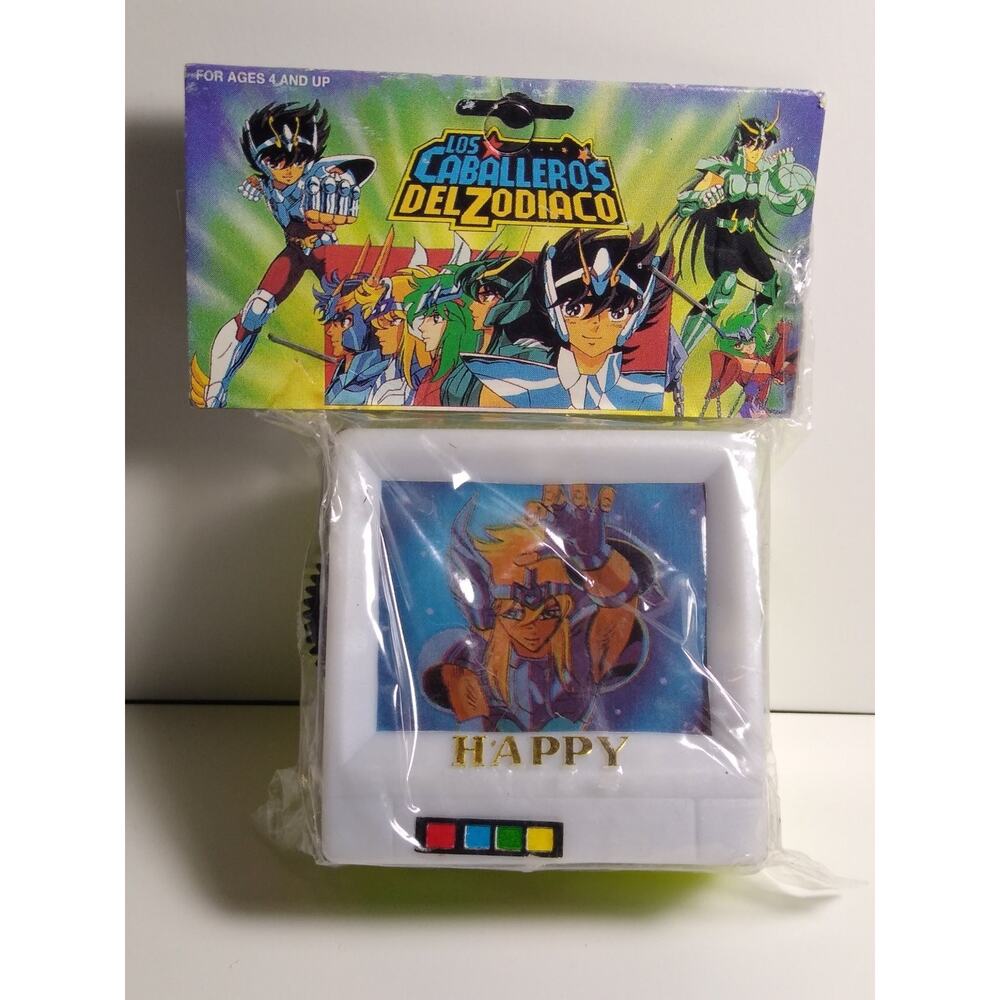 Vintage Los Caballeros del Zodiaco Viewer Toy Pegasus Seiya NIP 1980's Yellow